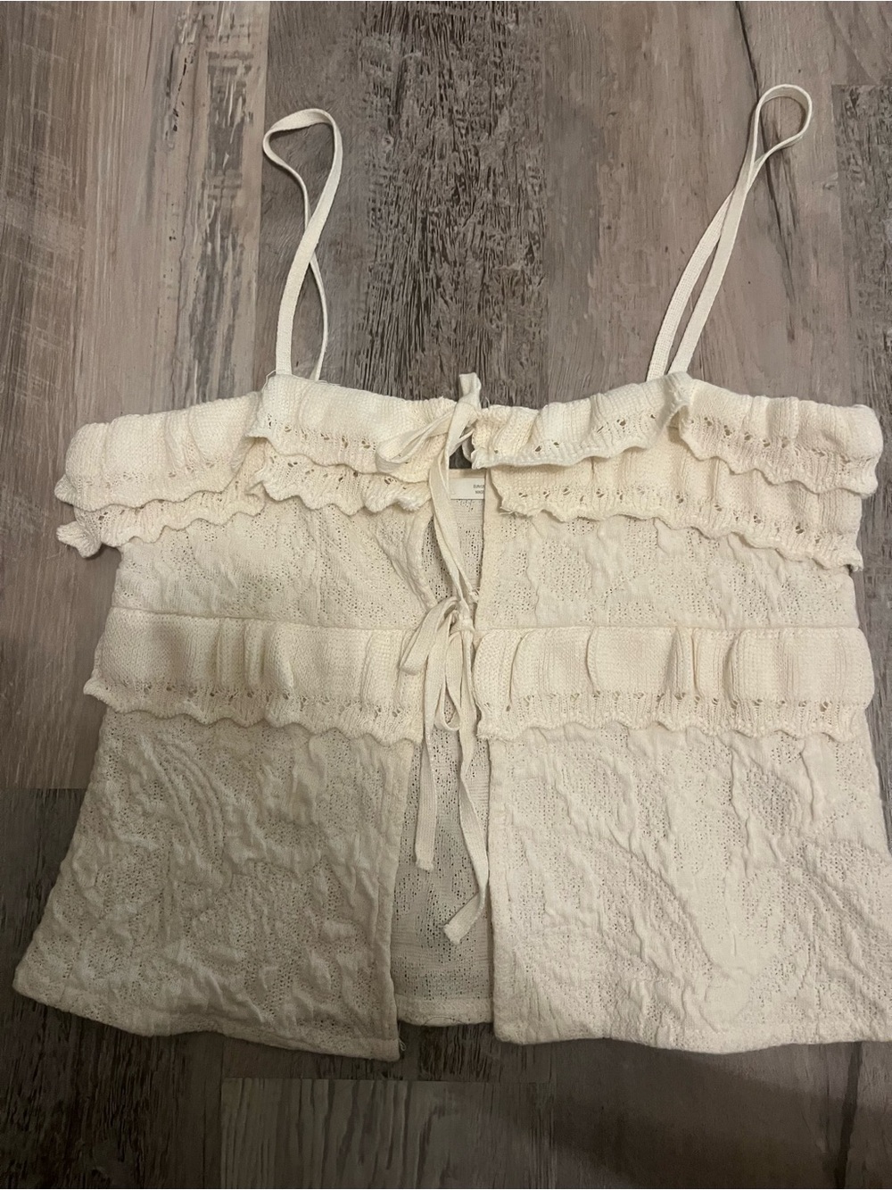 open wool lace pattern top